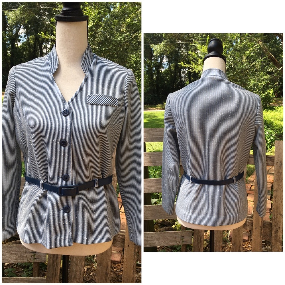 60’s vintage hickory striped belted top shacket - Picture 6 of 8
